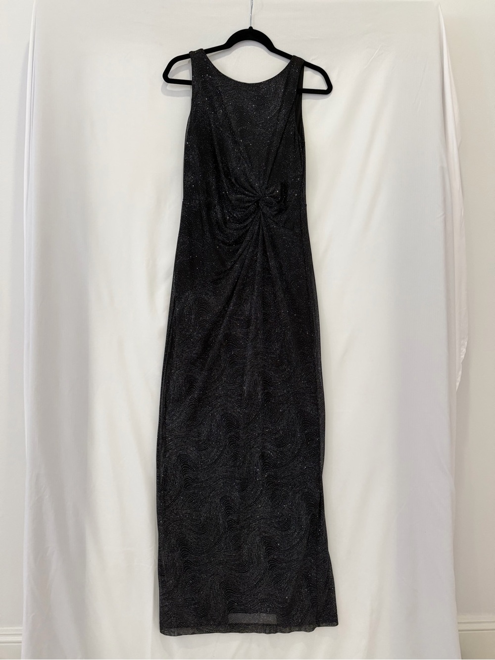 Calvin Klein Black Sparkle Maxi Dress with Twist Detail
